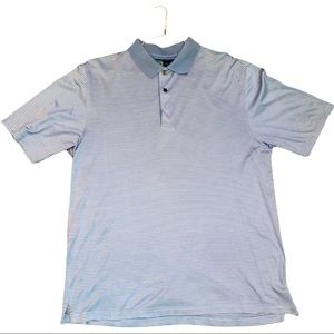 JoS. A. Bank blue striped Leadbetter Golf Shirt